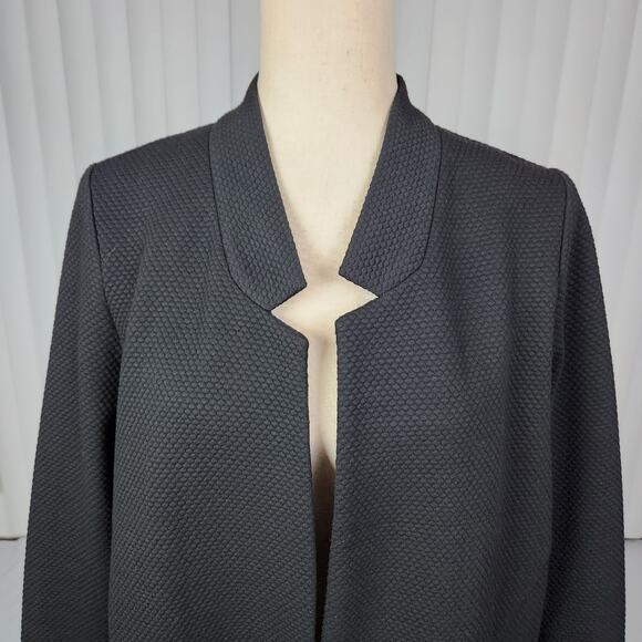 Apt. 9 Open-Front Oversized Long Jacket Notch Collar Black Women's Size Medium - Picture 4 of 12